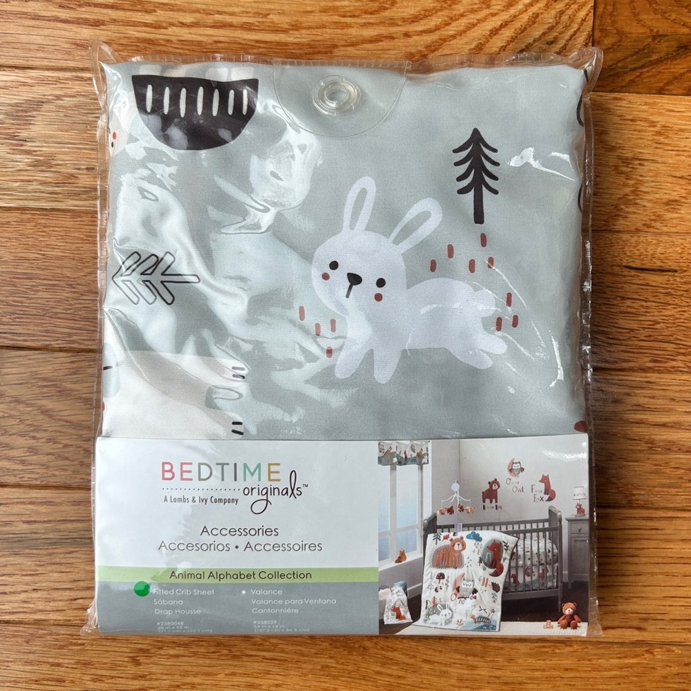 NWT - Bedtime Originals Animal Alphabet Collection Fitted Crib Sheet